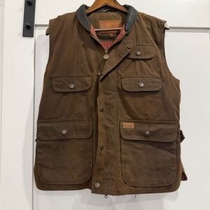Men's Outback Oilskin Leather Brown Outdoor Vest